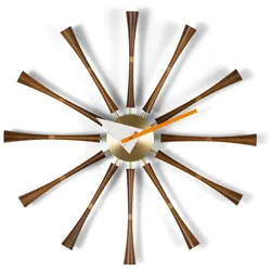 Vitra - Spindle Clock, Aluminium / Walnuss