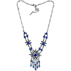 Kette mit Anhänger ALLGÄU REBELL "Ina", Damen, Gr. one size, Metall, blau, Basic, Halsketten, rustikaler Charme
