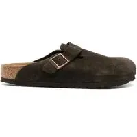 Birkenstock Sandalen - Boston Suede Leather Mocca Regular - Gr. 40 (EU) - in Braun - für Damen