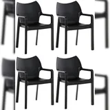 CLP Gartenstuhl Diva 4er Set stapelbar  schwarz