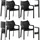 CLP Gartenstuhl Diva 4er Set stapelbar  schwarz