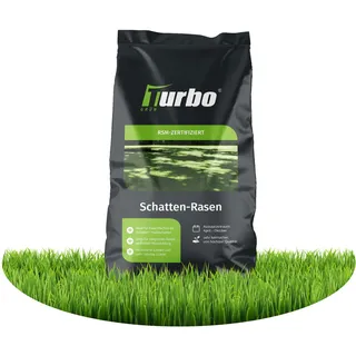 Schattenrasen Turbogrün 250m2, Schattenrasensamen, Grassamen Schattenrasen, Schattenrasen Nachsaat, Ideal für schattige Plätze, Frühjahr und Herbst, Turbo Rasensamen Schattenrasen, RSM Qualität