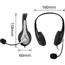 ewent EW3565, Kabelgebunden, Anrufe/Musik, 20 - 20000 Hz, 118 g, Kopfhörer, Schwarz, Weiß - Schwarz/Weiß