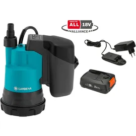 Gardena Akku-Klarwasser-Tauchpumpe 2000/2 18V P4A Ready-To-Use Set