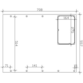 SKANHOLZ Friesland 5,57 x 7,08 m imprägniert inkl. Abstellraum