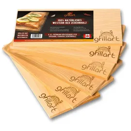 grillart Räucherbrett 6 Stück 1 cm Zeder braun