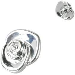 Dekomagnet LIEDECO "Rose", silber (silberfarben), Ø:7cm, Materialmix, Gardinenbefestigungen, für metallische Flächen