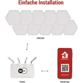 EMOS Smart Hexagon Wandleuchte (10 Stk) 1,5m Kabel Weiß