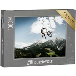 puzzleYOU Puzzle Puzzle 1000 Teile XXL „Stunt beim Downhill-Biking“, 1000 Puzzleteile, puzzleYOU-Kollektionen Sport
