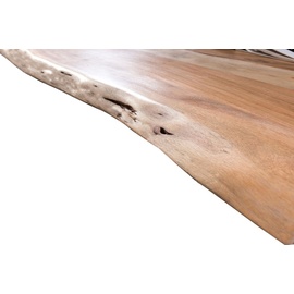 SIT Möbel Esstisch 'Vanaja' 180x90cm, Akazie/Antiksilber Massivholz, Metall Akazie