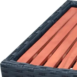 vidaXL Spa-Einstiegsstufe Poly Rattan Schwarz 92×45×25 cm