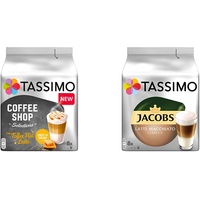 Tassimo Kapseln Coffee Shop Selections Toffee Nut Latte, 40 Kaffeekapseln, 5er Pack, 5 x 8 Getränke & Kapseln Jacobs Typ Latte Macchiato Classico, 40 Kaffeekapseln, 5er Pack, 5 x 8 Getränke