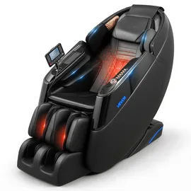 Vevor Massagesessel 4D-Zero-Gravity 73 x 112 x 155 cm Schwarz mit Ausziehbarer Fußstütze
