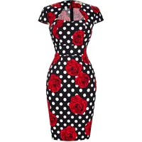 GRACE KARIN 50er Jahre Kleid Vintage Retro Rockabilly Kleid Bleistiftkleid für Frauen M CL7597-11 - M