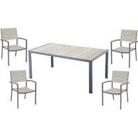 Garden Pleasure Sitzgruppe Olivia, anthrazit Holz, Metall, 5-teilig