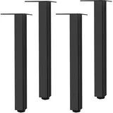 SZLXJMFL Möbelfüße Schwarz, 4er Set Möbelfuß, Höhenverstellbar: 6-60cm Sofasfüße Vierkant Schrank Füße Couchtisch Beine Sockelfuß Tischfüße Aluminiumlegierung Mit Schrauben-33cm/13