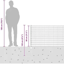 vidaXL Zaunpfosten 0,8 x 250 cm Grün/Stahl