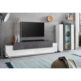 INOSIGN »Coro, Anbauwand, Medienwand« Set, 2 Stk. tlg. Lowboard 4 Fächern Breite 200 und Vitrine 3 Türen Breite 80