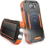 SIGN Solar Powerbank with Wireless Charging, 20000mAh - Orange, Powerbank