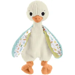 Fisher-Price Schmusegans sensorisches Spielzeug für Babys, Plüschspielzeug mit Klingelgeräusch für Neugeborene
