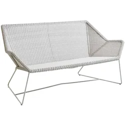 Cane-line Gartensofa Breeze, Faser Stahl Weiß / Grau