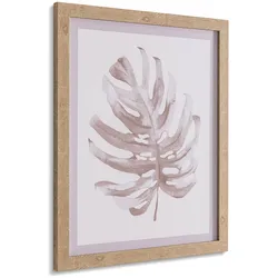 Wandbild 40 x 50 cm Monstera Blatt II Leinen Beige