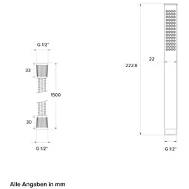 CHRIS BERGEN Chris Bergen, Handbrause mit Brauseschlauch, (22.90 l/min)