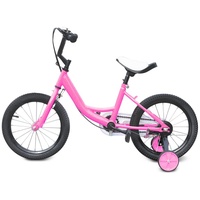 TIXBYGO Kinderfahrrad Fahrrad Mädchenfahrrad Bike Kinderrad Fahrrad+Hilfsrad Bike 16 Zoll Rosa