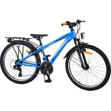 TPFSports Cross Kinderfahrrad - Jungen - 2 Handbremsen - 18 Gänge - 24 Zoll - Blau