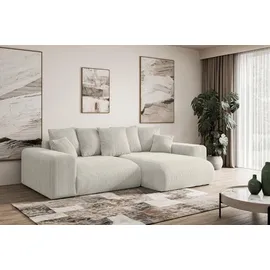 altdecor Ecksofa Cord 2-Sitzer Creme