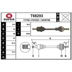 Eai Antriebswelle [Hersteller-Nr. T68293] für Ford