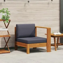 vidaXL Mittelsofa mit 1 Armlehne dunkelgrau Akazie