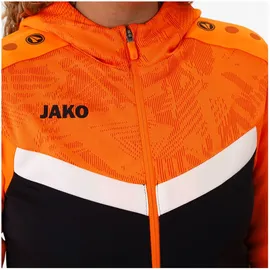 Jako Damen Kapuzenjacke Iconic Schwarz/Neonorange 38