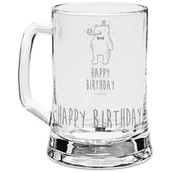 Mr. & Mrs. Panda Bierkrug Bär Geburtstag - Transparent - Geschenk, Teddybär, Happy Birthday, Va, Premium Glas