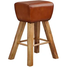 Wohnling Barhocker WL6.011 braun Leder, 1 St.