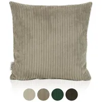 Lycce Kissenbezug, Kissenhülle für Dekokissen Cordstoff Taupe (50 x