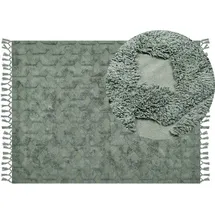 Beliani Kars Kurzflorteppich 140 x 200 cm Grün