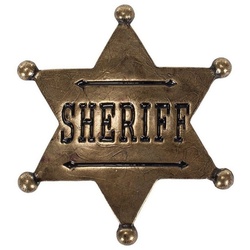 Elope Kostüm Sheriffstern, Klassischer Western-Sheriffstern aus Metall