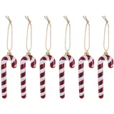 Trendline Zuckerstangen aus Kunststoff 12cm 6 Stück Candy Cane Weihnachtsdeko
