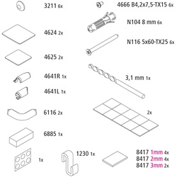 Kermi EBLI035 Set Montagekleinteile 2539336