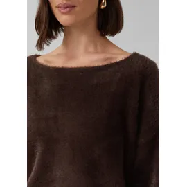 s.Oliver Flauschiger Relaxed-Fit-Pullover mit U-Boot-Ausschnitt Braun 46