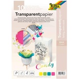 folia Transparentpapier CANDY, DIN A4 115 g/qm (115 g/m2, 10 Blatt sortiert in 5 Farben, zum Kleben, Bemalen, Bestempeln und Bedrucken