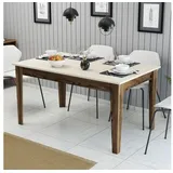 Skye Decor, Milan 517 - Walnut, Cream, Esstisch, Nussbaum, 100 % MELAMINBESCHICHTETE SPANPLATTEN, 145 x 88 x 75 cm