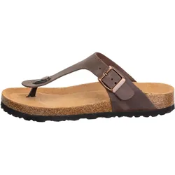 Zehentrenner LICO "Pantolette Sofia", Gr. 41, braun, Leder, Schuhe