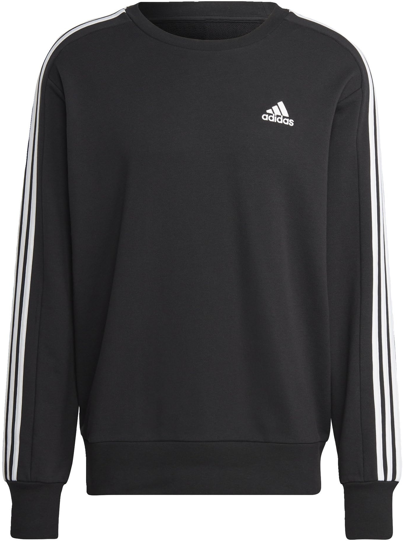 adidas Herren Essentials French Terry 3-Stripes Sweatshirt, black, XL