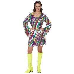 Metamorph Kostüm 70er Kleid Dizzy, Mehr bunt geht nicht: hippes Hippiekostüm bunt 40-42