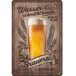 Blechschild Wasser schmeckt besser ...