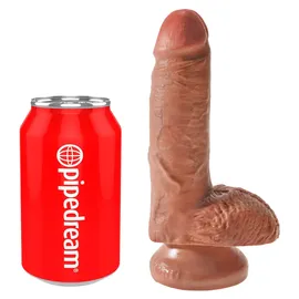 KING COCK Dildo 7" Cock with Balls, hautfarben hell