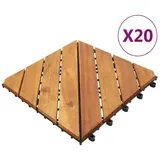 vidaXL Terrassenfliesen 20 Stk. Weiß 30x30 cm Massivholz Akazie