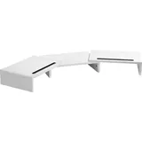 Tectake tectake® Monitorständer, 3-teilig, breitenverstellbar, schwenkbare Seitenteile, zusätzlicher Stauraum, 79 - 115 x 27 x 10,5 cm, Arbeitszimmer, Schreibtische